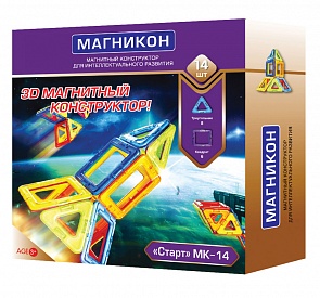 Конструктор магнитный – Старт, 14 элементов (Магникон, МК-14)